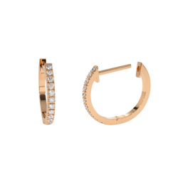 Mini Pırlantalı Halka Küpe