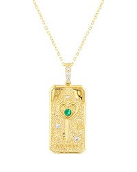 14K KOLYE - YESIL